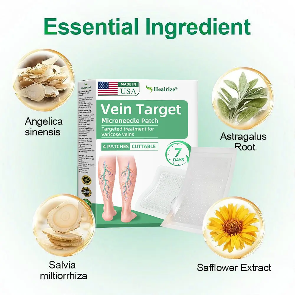 VeinTarget Microneedle Patch Once Daily, Visible Results in 7 Days