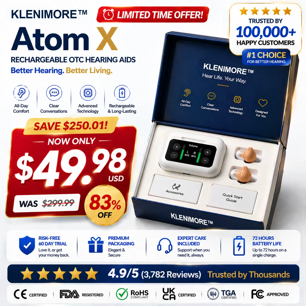 Atom X Smart Hearing Aids — Hear Clearly, Feel Confident Again