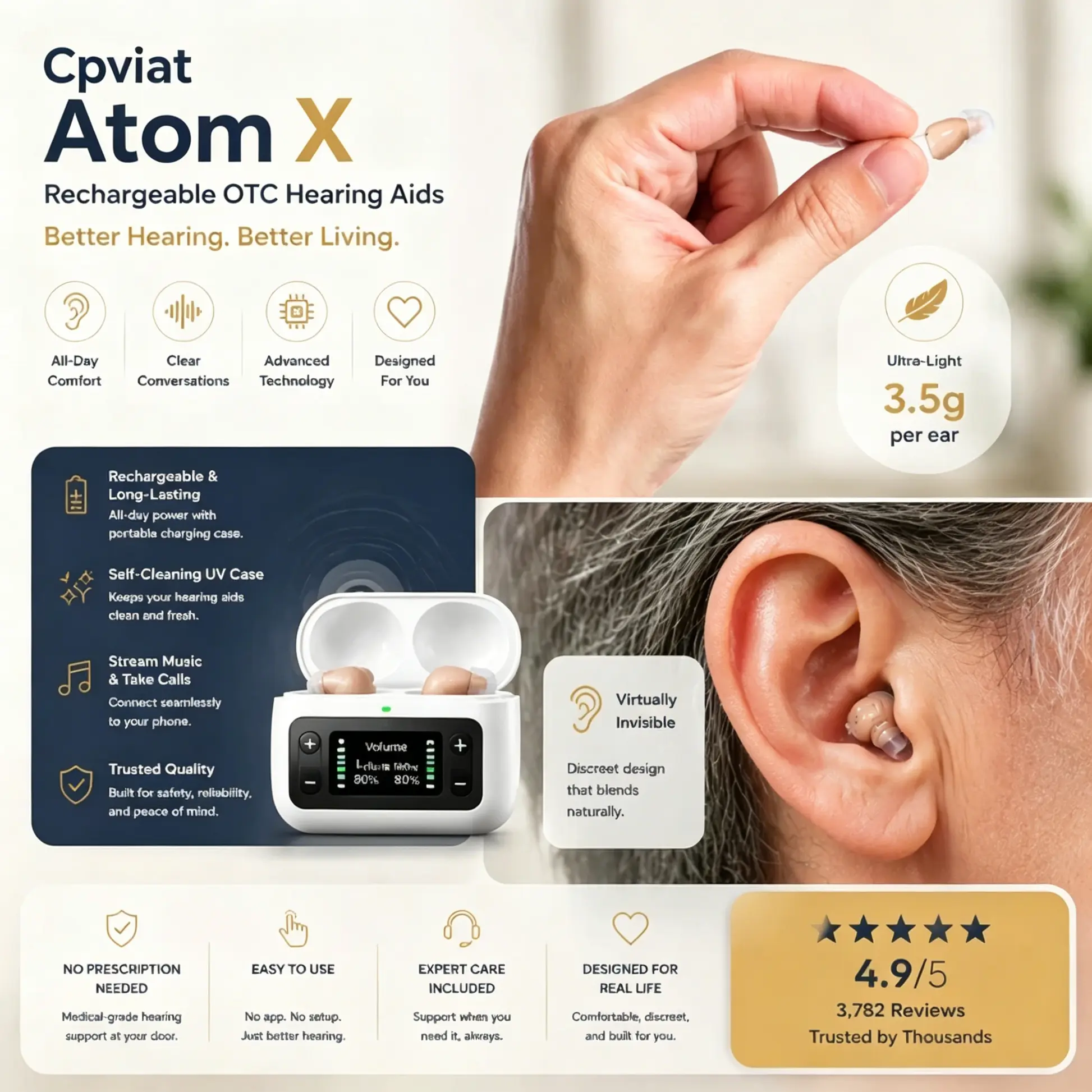 Atom X Smart Hearing Aids — Hear Clearly, Feel Confident Again - Image 3
