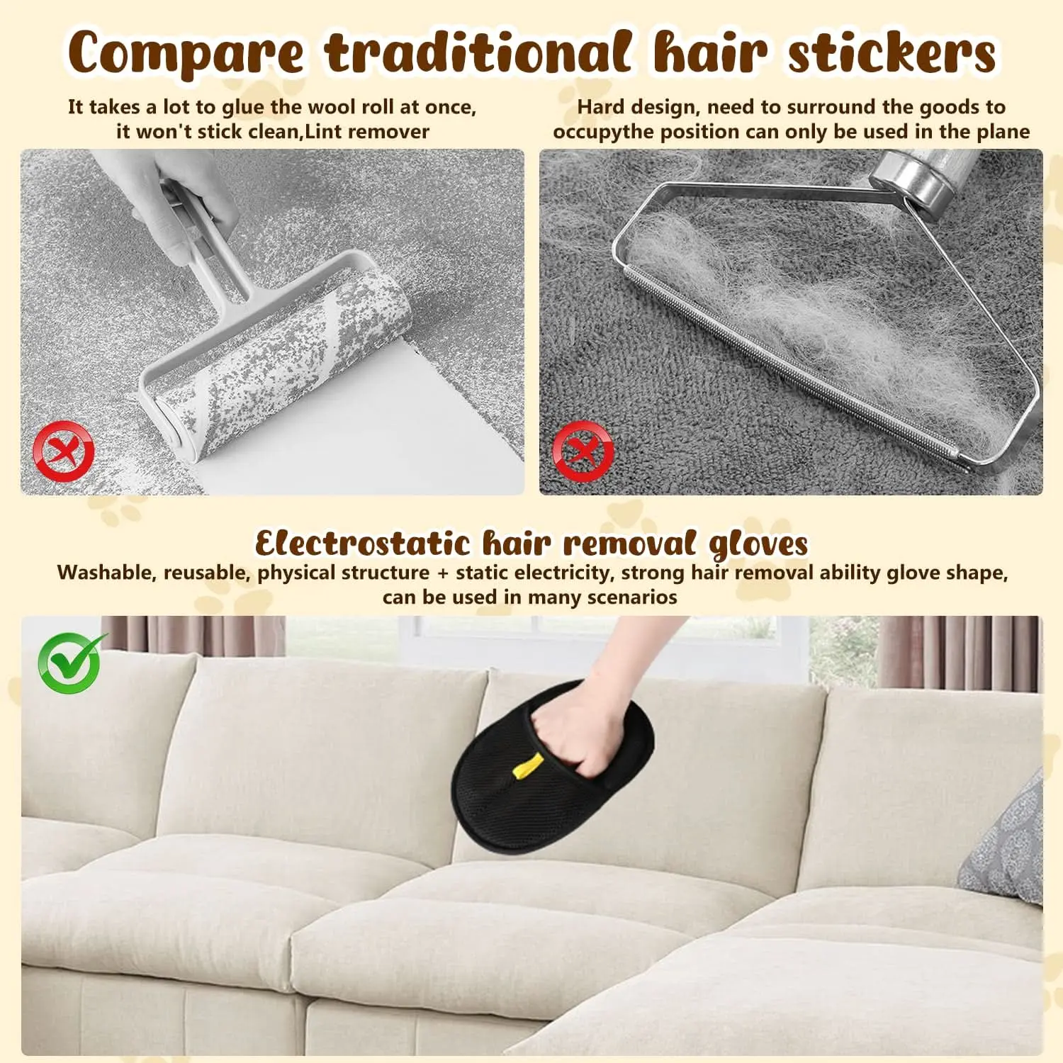 Pet Hair Remover Electrostatic Gloves - Image 3