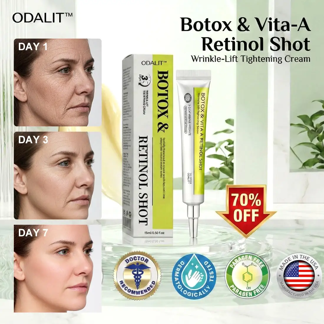 Peptide-Infused Firming Shot , Dermatologist-Approved Formula for Powerful Lifting Visibly De-puffing