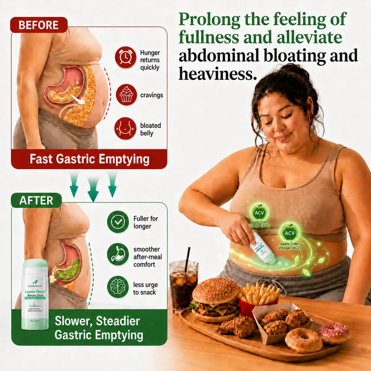GLORENDA 18-in-1 Leptin-Reset Serum Stick Targeted Metabolic Reset & Body Contouring Balm · Painless & Non-Invasive - Image 5