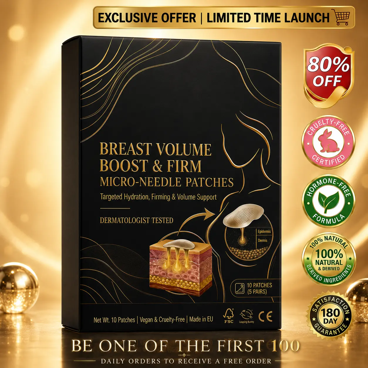 Targeted Breast Enhancement Advanced Nano Microneedle Patch - Image 2