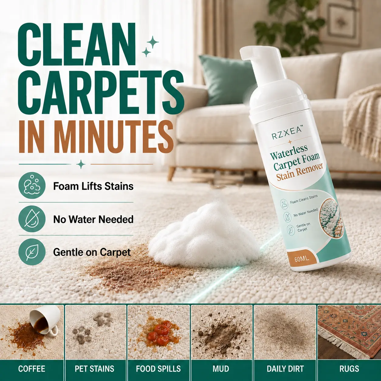 Waterless Carpet Foam Stain Remover - Image 2