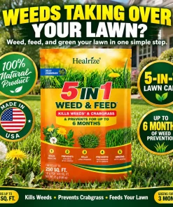 5-in-1 Weed & Feed | Fast-Acting Dual-Action Granules for Stubborn Lawn Weeds & a Greener-Looking Lawn